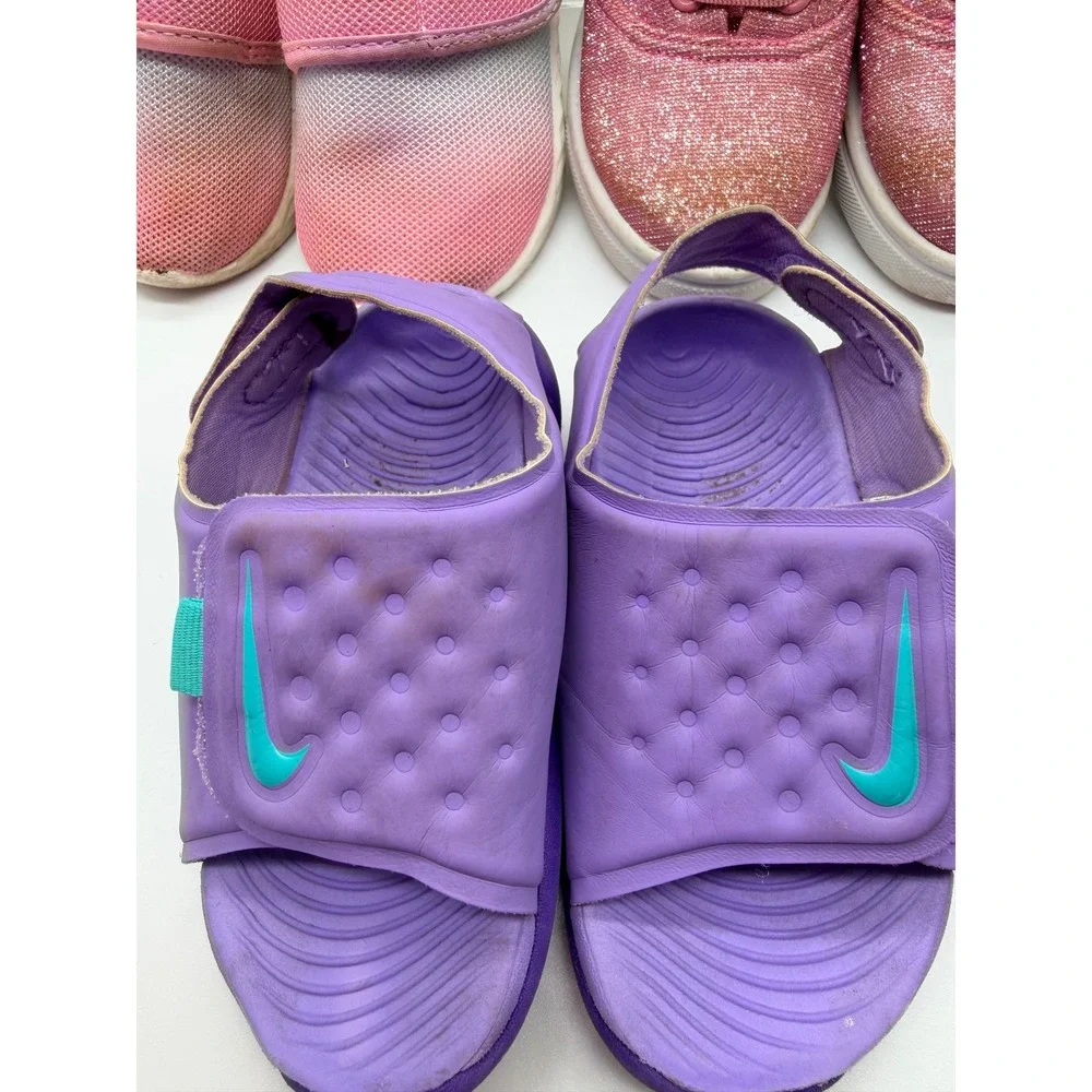 Toddler Girl Shoes Lot Size 6 Nike Converse Sneakers Sandals Pink Purple